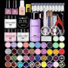 Acrylic Nail Powder Kit Full Set Crystal Multi-color Practice Powder with Crystal Liquid Monomer