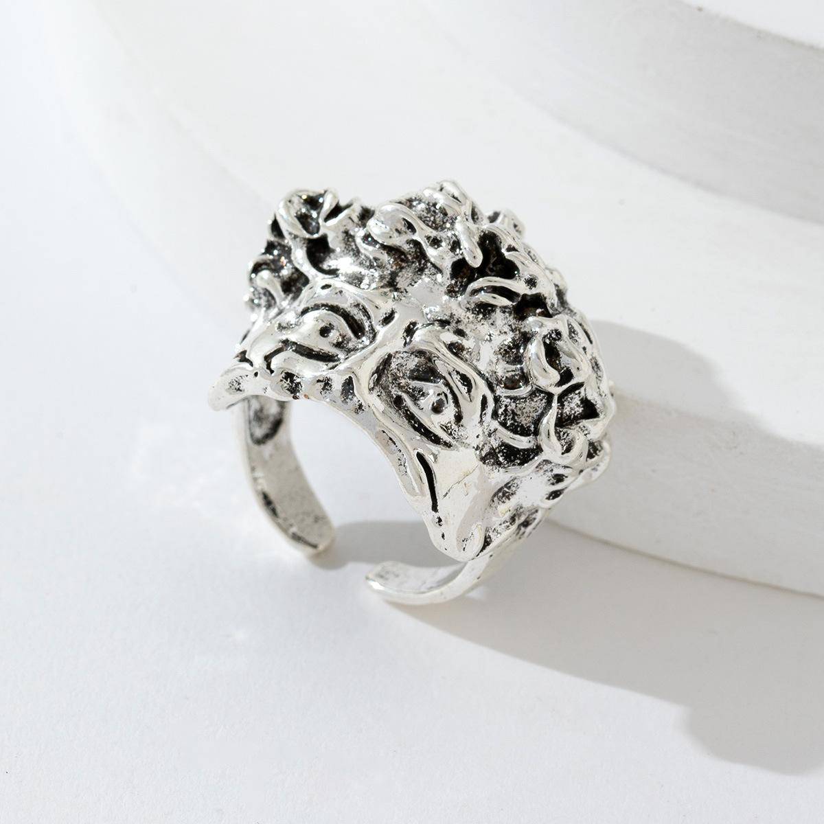 

Персонализированное кольцо Дэвида Ретро Модный тренд Открытое кольцо Инс Стиль Металлическое Художественное Дизайнерское Кольцо серебряный