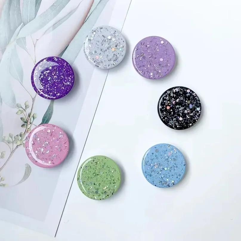 Holder Grips Tok Sockets Starry Sky Glitter Drop Glue Mobile Phone and Tablet Pop Grip 3D Finger Phone Holder Universal Lazy