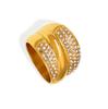 European-American Geometric Multi-Layer Diamond Ring, Hip-Hop Fashion, 18K Gold-Plated Stainless Steel Design