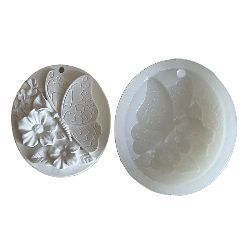 Flower Carved Resin Mold with Hole for DIY Art Craft Hanging Decorations Soap Gypsum Ornaments Valentine Gift Home Decor