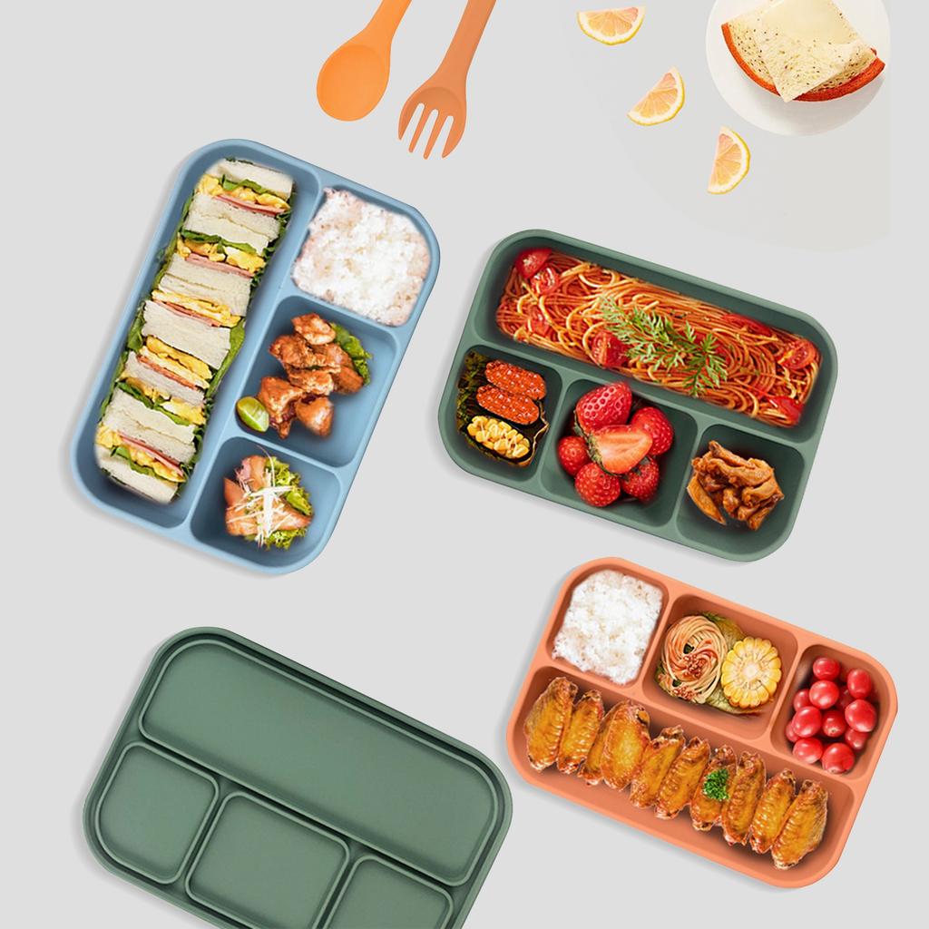 Silikon Mikrowellen-Heiz-Mittagessensbox, Lebensmittelechte Silikon-Aufbewahrungsbehälter, Mikrowellengeeignete Lebensmittelbehälter