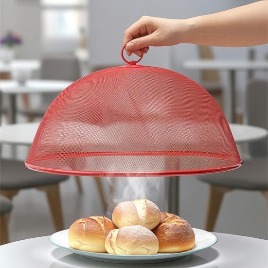 Essentielle Dinge für das Essen im Freien im Sommer Netz-Abdeckung für Lebensmittel mit Griff, Langlebiger Edelstahl-Schutz, Leichte Metall-Zelte für Picknicks, Geschirr für Zelte