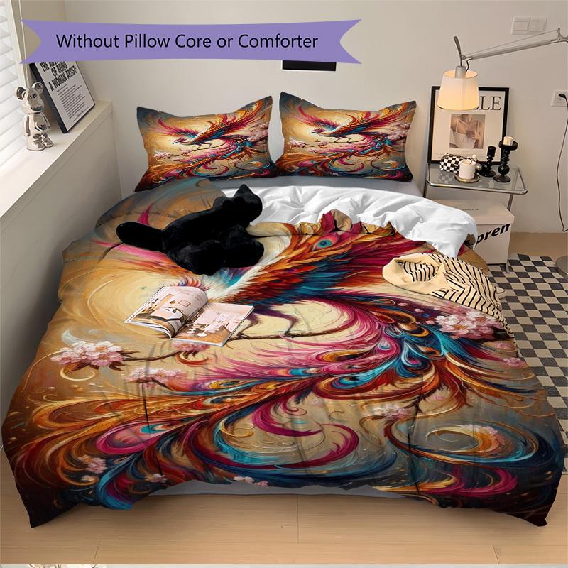 3pcs Mythical-Bird Duvet Cover Set - Includes 1 Duvet Cover and 2 Pillowcases, No Quilt Core, All-Season Home Decor yy251111083