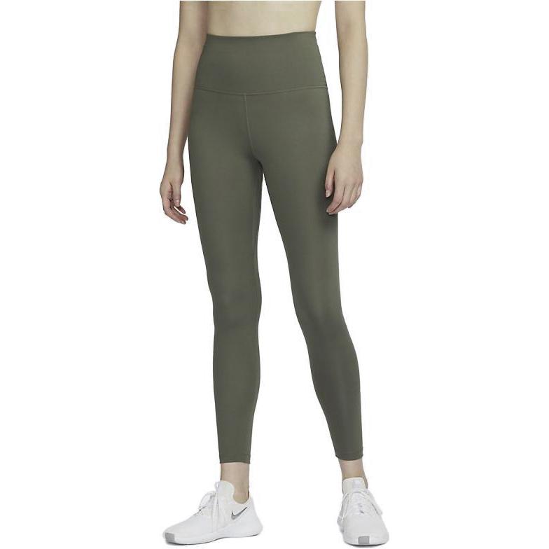 Nike Solid Color High Waist Slim Fit Training Pants Women Bottoms Green DM7279-222