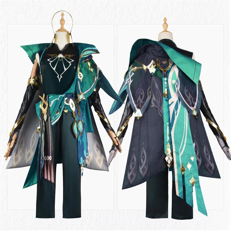 Anime Game   Alhaitham Cosplay Full Set Gloves Wig for Men Outfits Halloween Costume Party Comic Con
