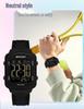 Sanda Dual Time Waterproof Transparent Sports Wristwatch with Colorful Single Display and Student Timer Function