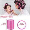Giant curling wand roller set, 24 pieces, including 12 self-grip curling wands and 12 stainless steel duckbill clips (rose red)