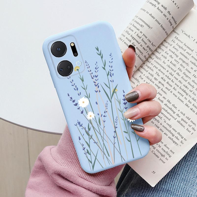 Case For Honor X7a 6.75 inch Cute Heart Flower Back Cover Soft Silicone Matte Protective Funda For Honor X7b X7c X7d X8b X8c TPU