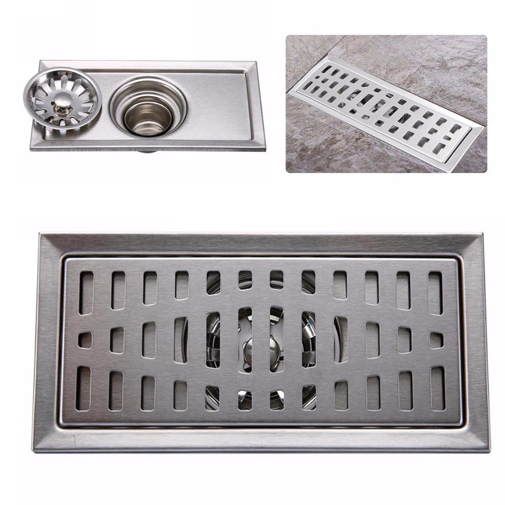 Buy PDTO 20x10cm Stainless Steel Bathroom Floor Waste Drain Shower