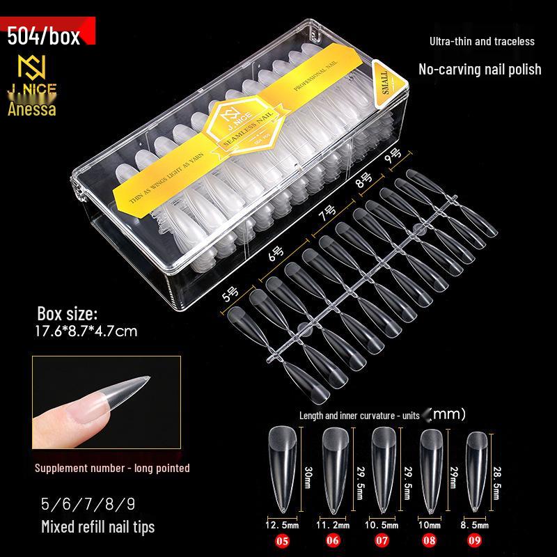 540 Ultra-Thin Transparent Half-Cover False Nail Tips - Seamless, No Carving Required