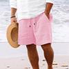 2023 Men's Hot-Selling Cotton Linen Drawstring Beach Shorts