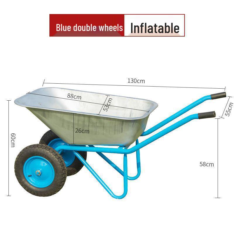 Wytrzymała taczka budowlana i rolnicza: Łatwa do pchania taczka na błoto, piasek i ziemię