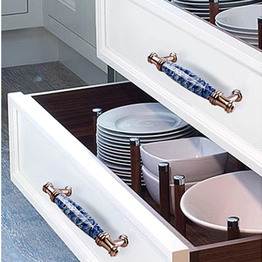 2pcs Contemporary Luxury Handles High-end American-style Handles European Ceramic Knobs  Cabinets
