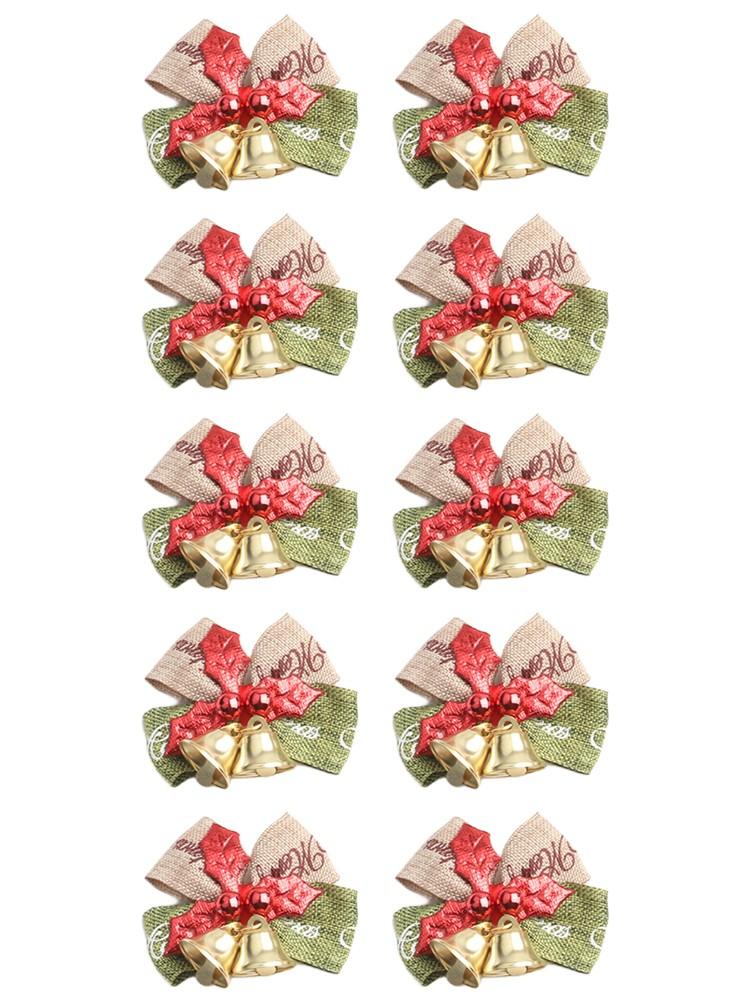 10pcs Christmas Tree Bows Variety of Styles for Festive Decor