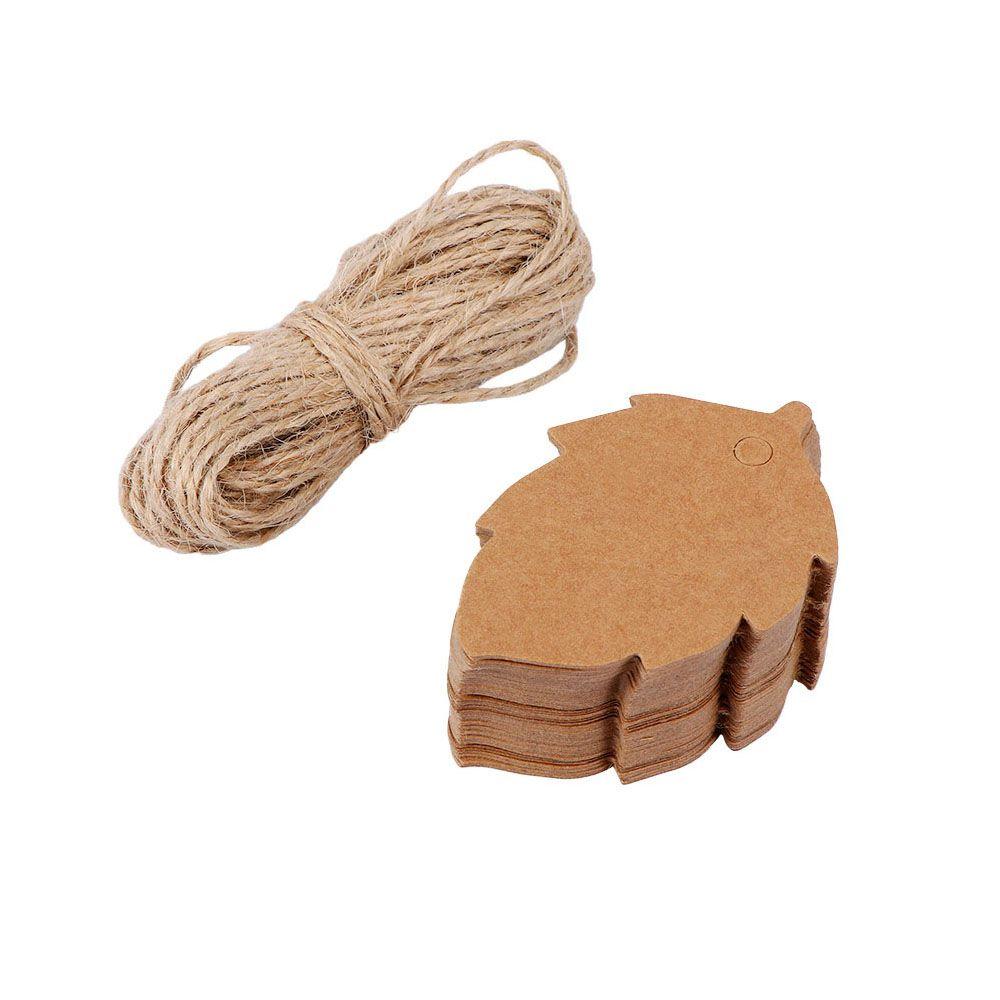 Tagging Package Creative DIY 100 Pcs Gift Card Leaves Tags Handmade Hang Tag Maple and Leaf Shape Retro Blank Kraft Paper