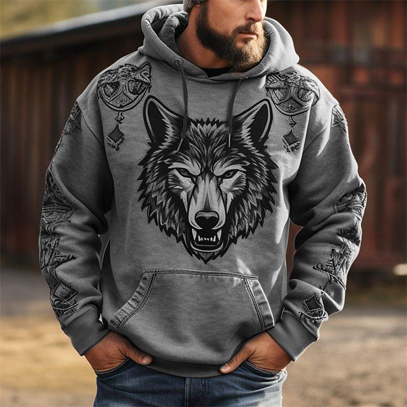 Animal Wolf 3D Digital Printed Men's Personalized Trendy Hoodie Sweatshirt