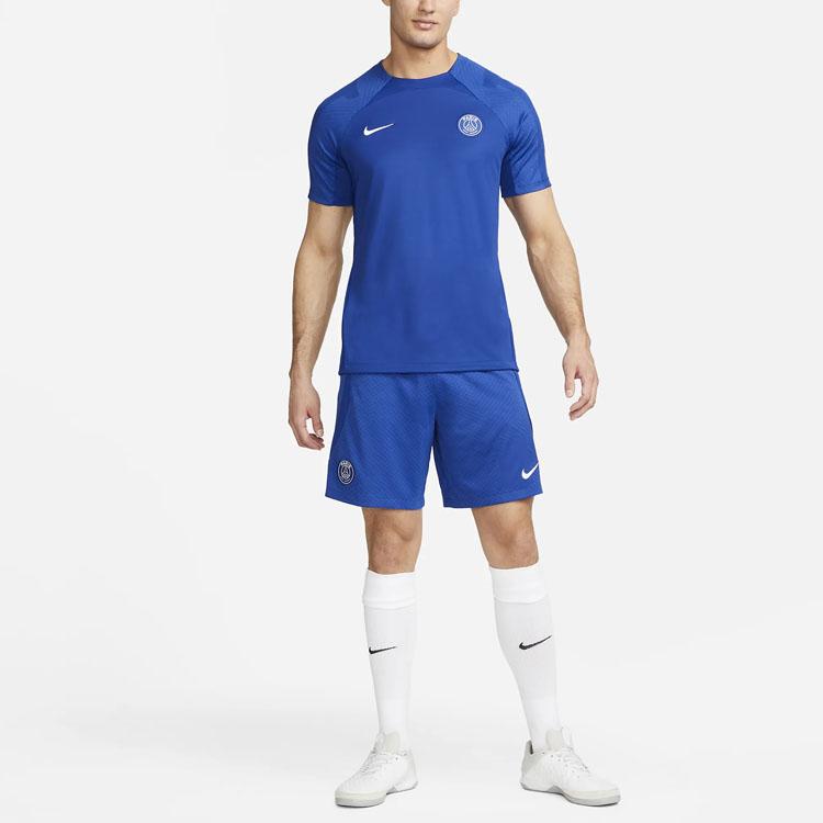 Nike Strike Paris Saint-Germain Football Training Shortsleeve Crewneck T-Shirt Men Tops Blue DN2804-418