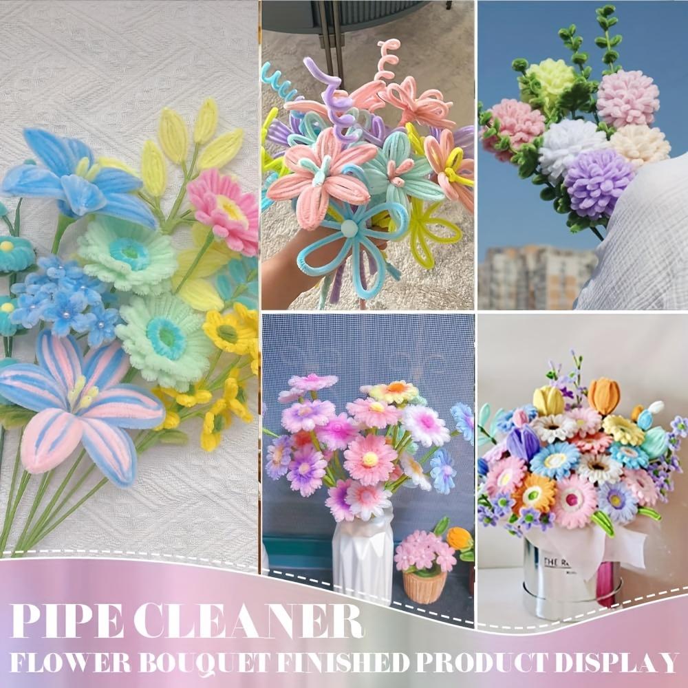 350/512pcs Pipe Cleaners Craft - Pipe Cleaners Flower, Pipe Cleaner Flower Kit, DIY Pipe Cleaners Bouquet for Project Activity