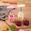 1Set Plastic Hand Press Mooncake Mold Diy Embossed Pastry Maker Household Kitchen Cake Baking Accessory