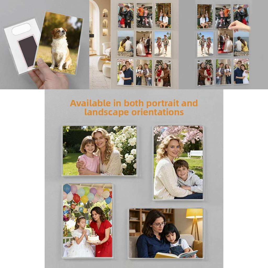 Transparent Acrylic Photo Frame Magnetic Magnet For Photo Wall Diy Home Decoration