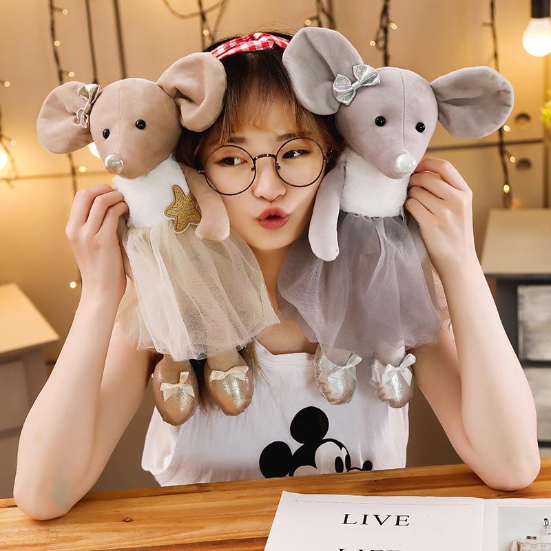 Kawaii Ballet Mouse Plush Toys Soft Stuffed Dressing Mouse Dolls Cartoon Animal Plush Pillow Birthday Gifts Toys For Girls