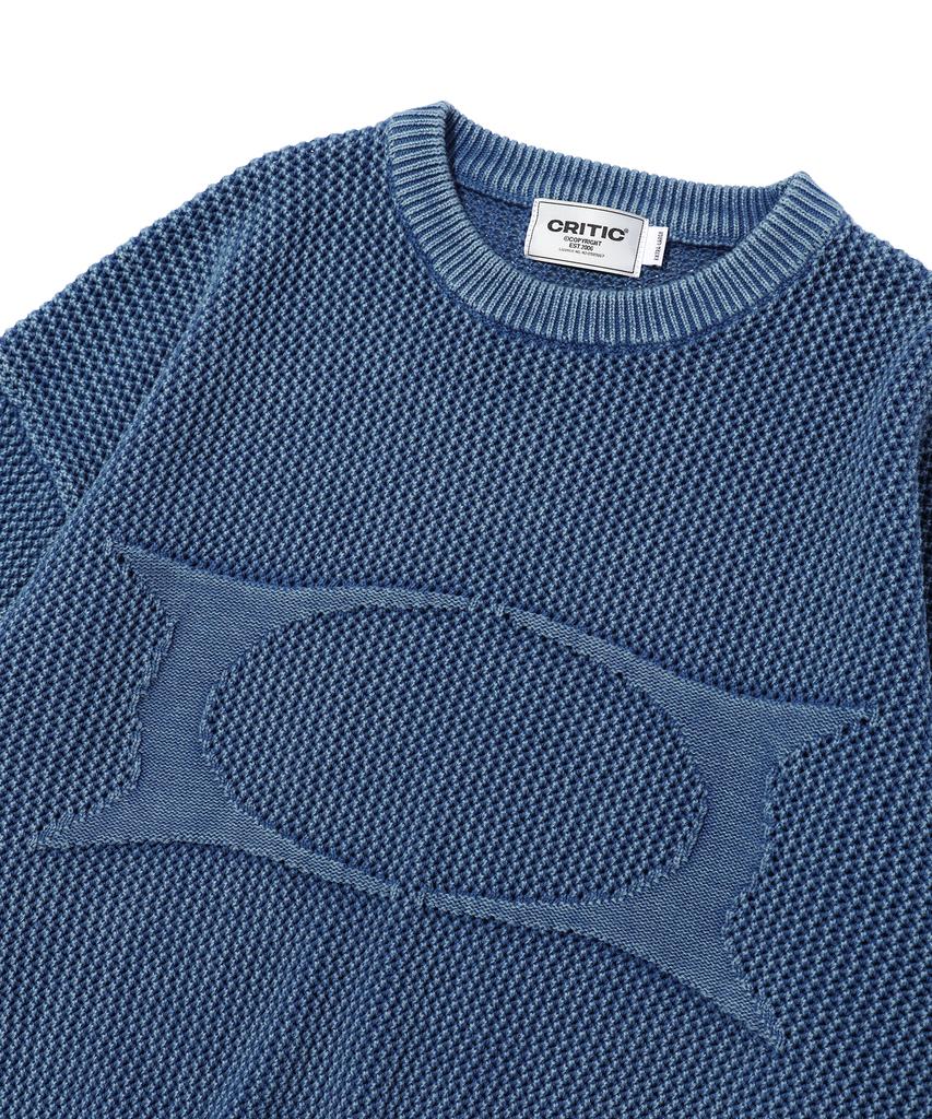 CRITIC Wormhole Logo Natural Dyeing Mesh Knit Blue