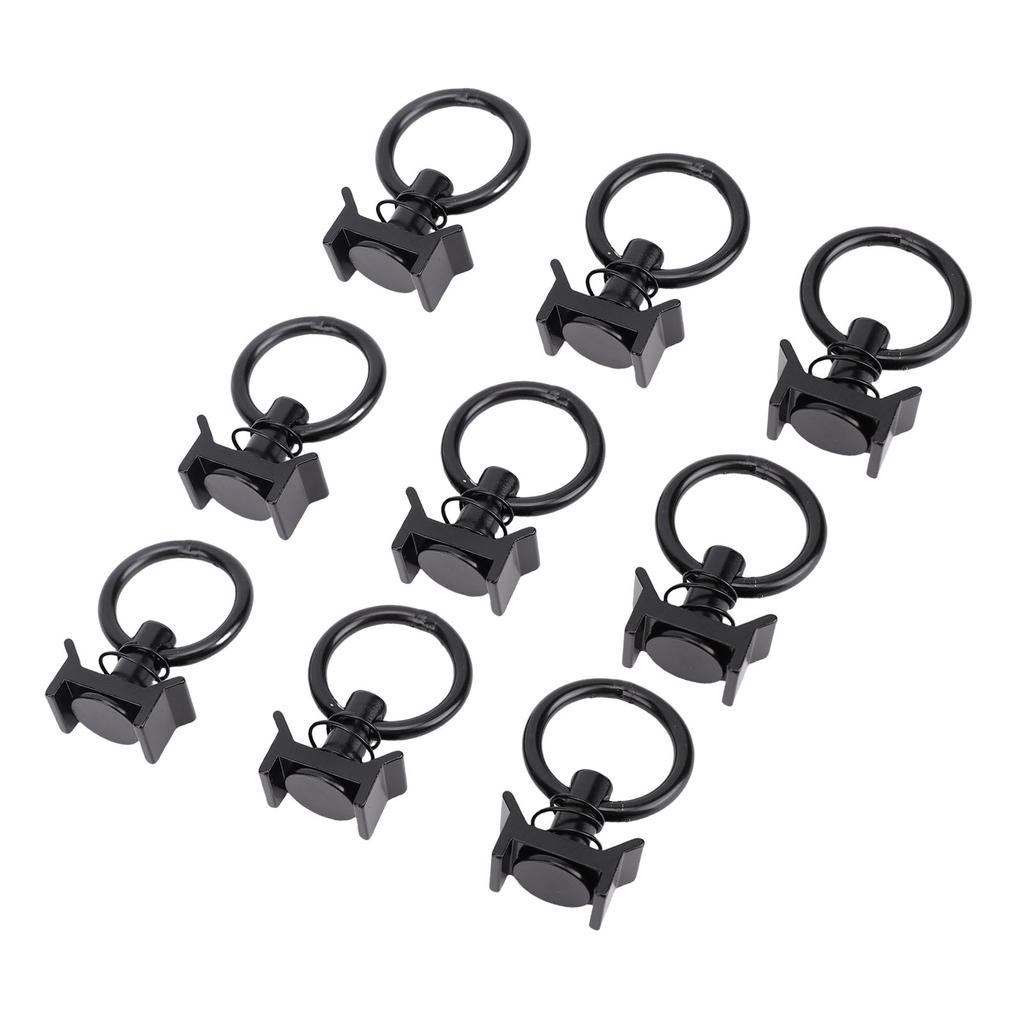 12pcs L Track Single Stud Fitting with Round Ring 4,000 Lbs L Track Rail Tie Down O Ring for Truck Bed Trailer Cargo