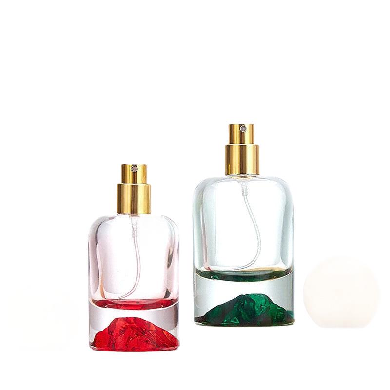 30ml Portable Gradient Glass Perfume Bottle - Transparent, Empty, with Spray Spray head (specify color); transparent glass