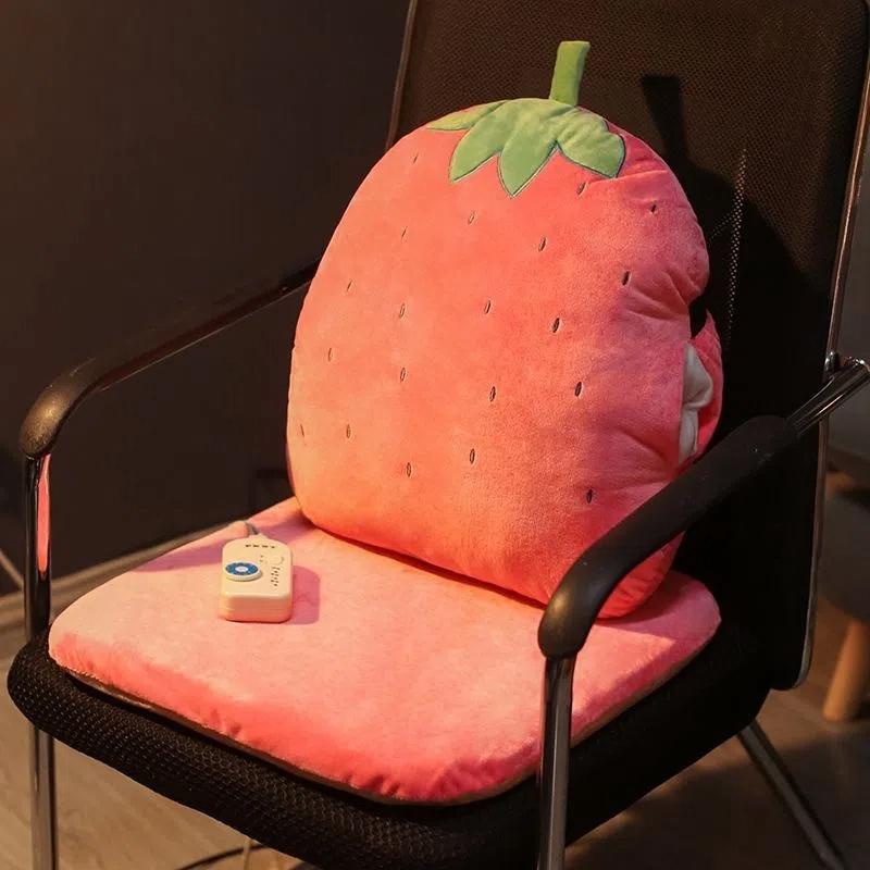 Heated Chair Cushion Plug-in Chair Cushion Thick Removable Washable Cute Cartoon Cushion Plush Chair Cushion Student Stool Cushion
