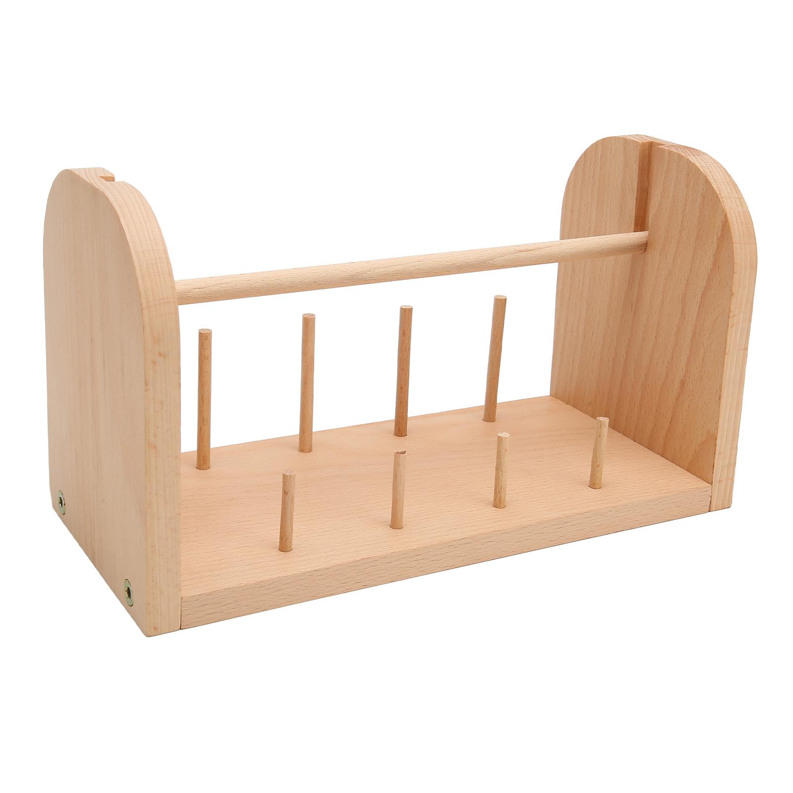 

Деревянный держатель для пряжи 9 шпинделей Прочное дерево Гладкий Устойчивый Легкая сборка Диспенсер для пряжи для