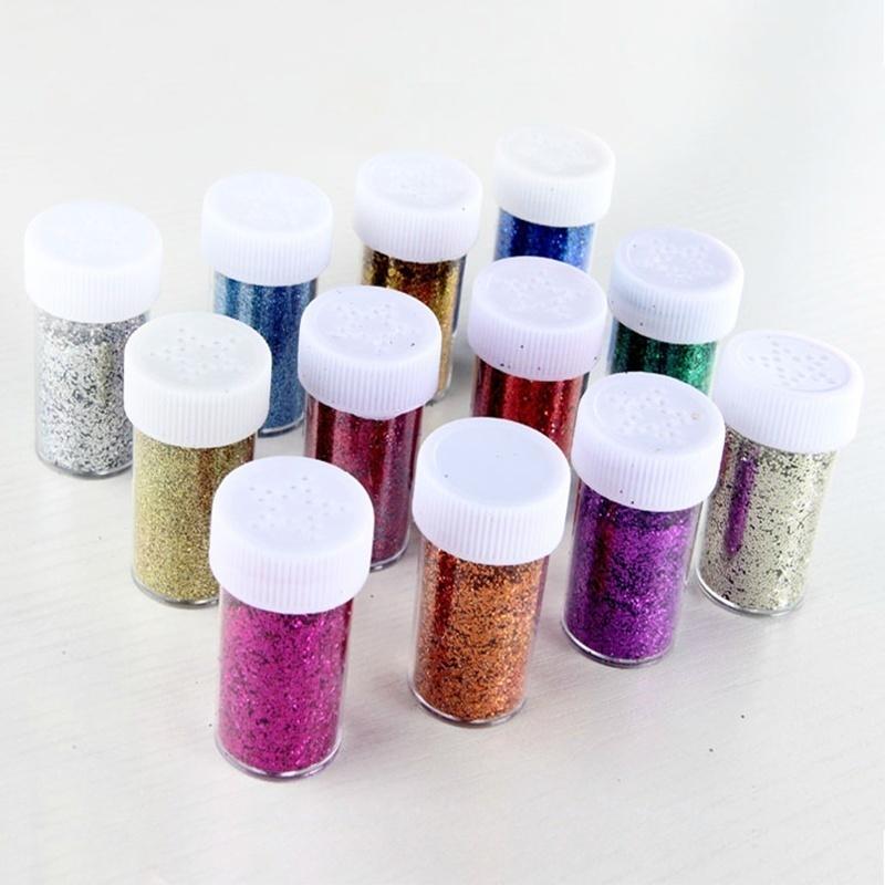 

2026 New 6Pcs Random Colors Glitter Shakers Powder Sequins Chrome Pigment Manicure Nail Art Dust Flakes Decorative