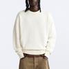 Zara Origins Special Collection Solid Color Casual Crew Neck Long Sleeve Sweater Men sweater White 9598432-712