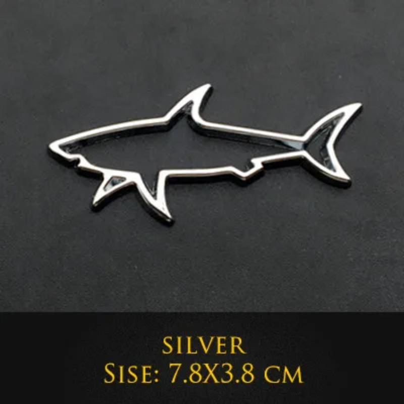 1pc 3D Metal Car Styling Sticker Hollow Fish Shark Emblem Badge Decals Automobiles Motorcycle Computer Fuel Car Accessories