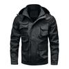 Men's Solid Color Detachable Outdoor Workwear Casual Loose Zipper Pocket Long Sleeve Jacket