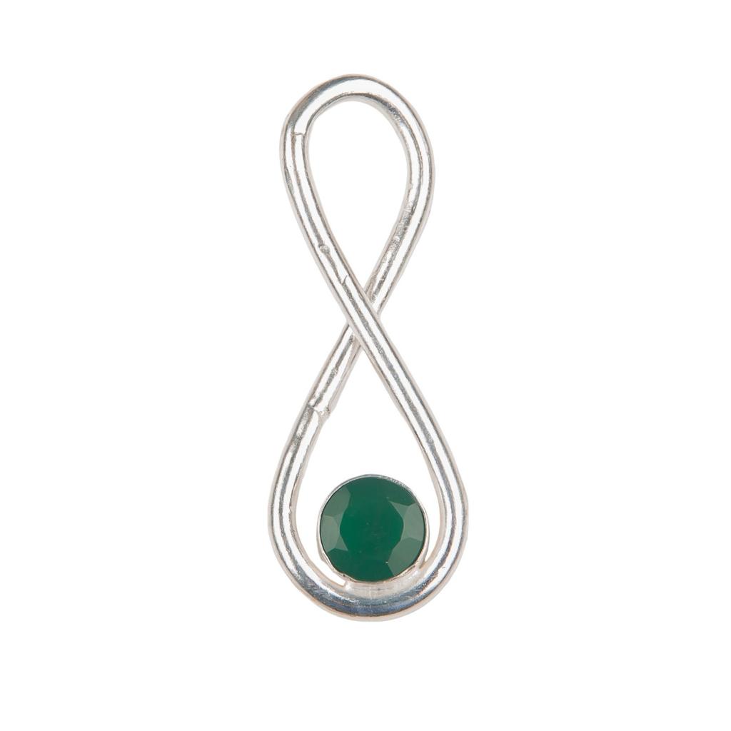 Green Onyx Gemstone 925 Sterling Silver Jewelry Handcrafted May Pendant 1.66" PP-20-38