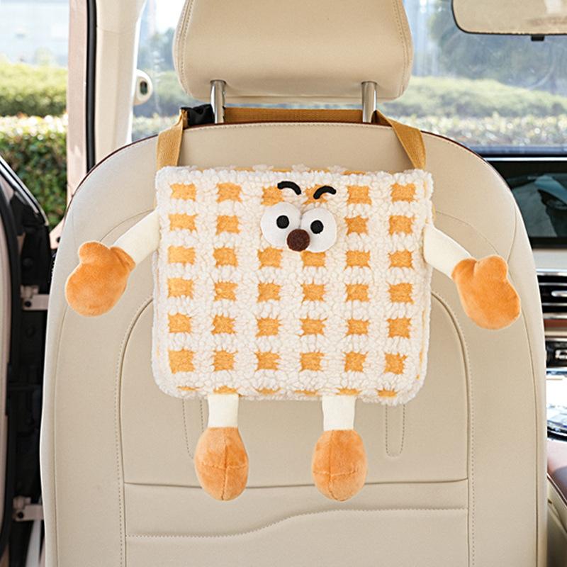 Dopamine car organizer Cartoon little monster Car trash can Car seat back organizer storage box