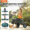 Garden Cart Rolling Workseat with Wheels, Gardening Stool for Planting, 360 Degree Swivel Seat, Wagon Scooter with Steering Handle & Utility Tool