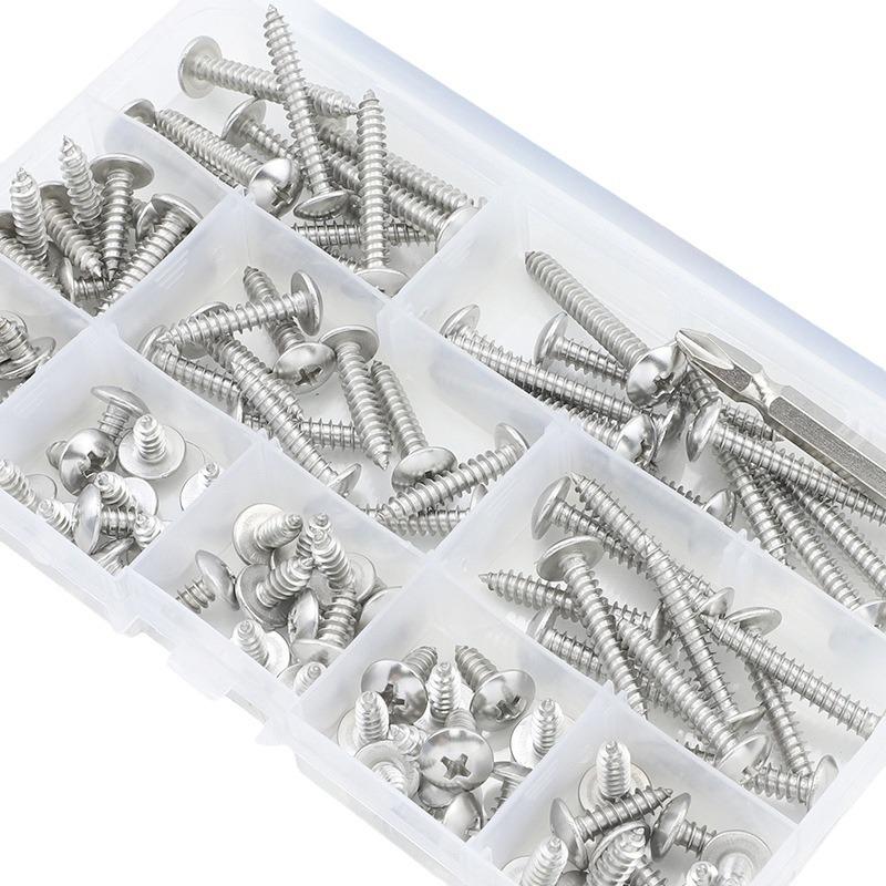 304 Stainless Steel Self-Tapping Screw Set - Mushroom and Umbrella Head