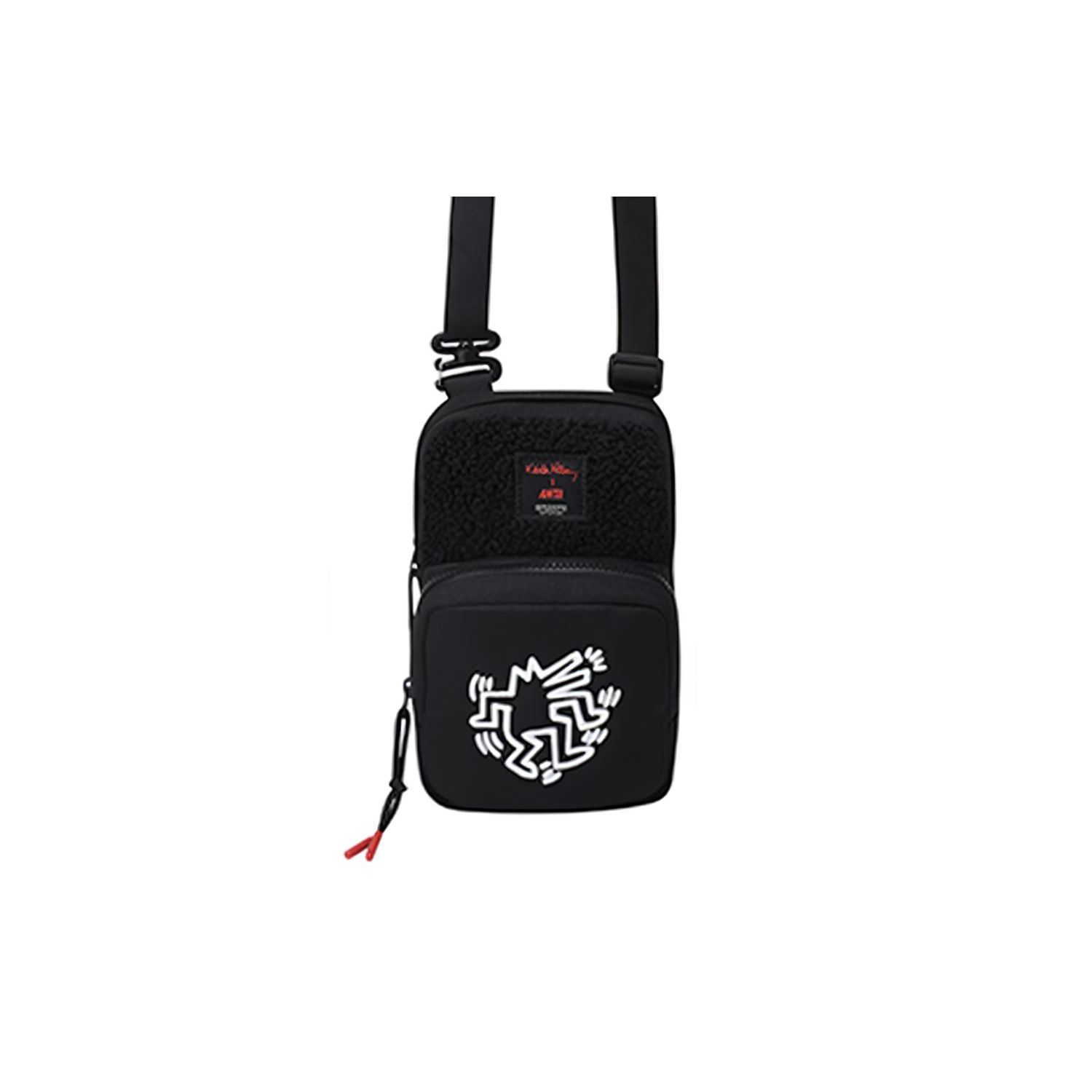 Anta X KH Fashion Print Logo Satin Small Crossbody Bag Unisex Bags Black 992038121-1 Black