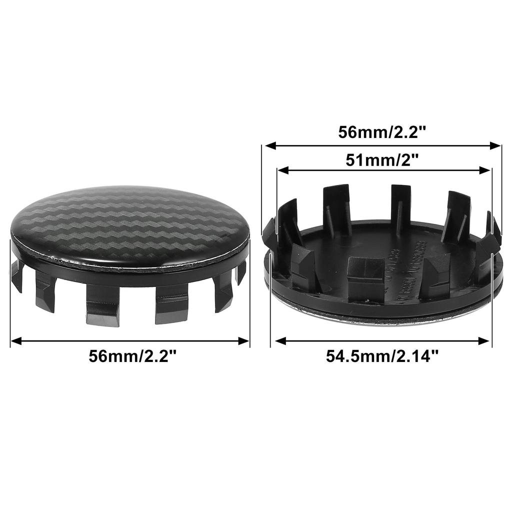 uxcell Bilhjul Sentraldeksel Universelt Dekknavdeksel Karbonfibermønster 56mm OD 4 stk