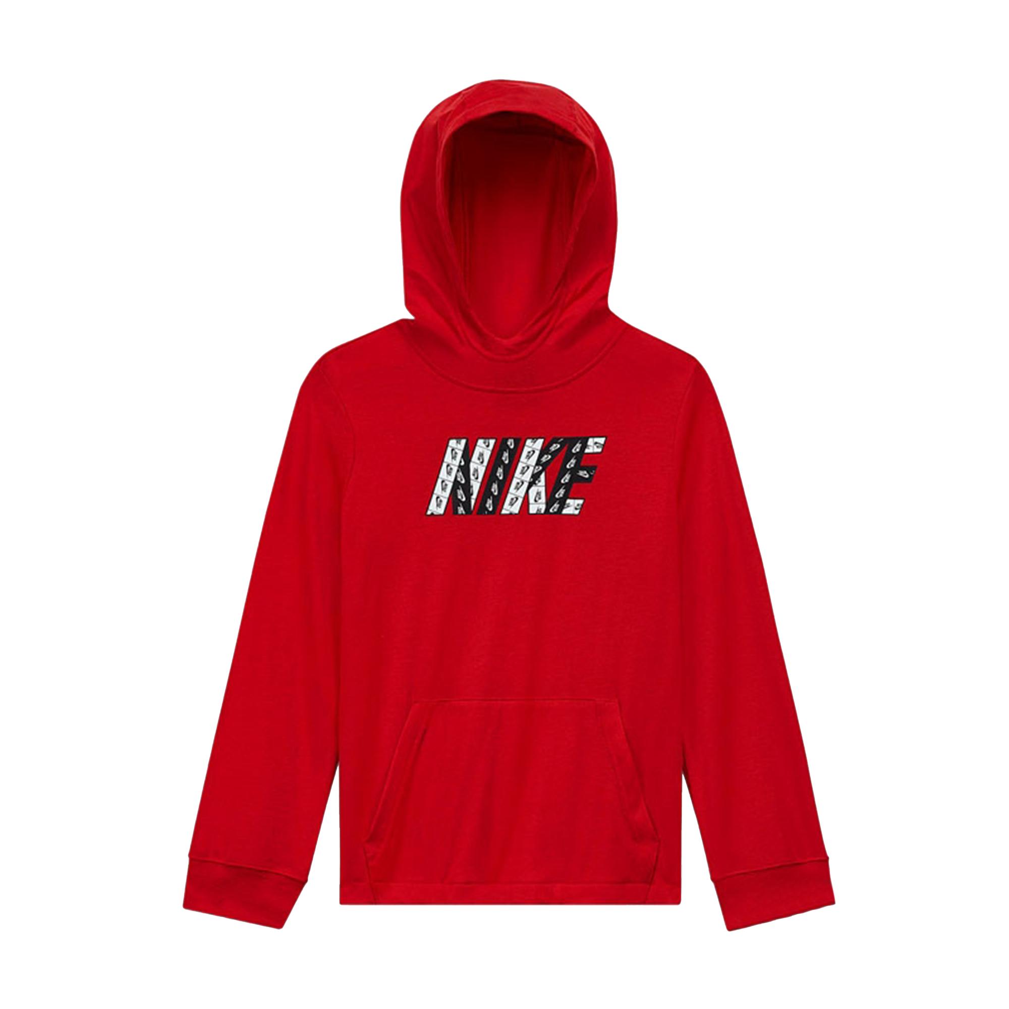 

Nike Hoodie Comfortable Versatile Hooded Pullover Long Sleeve Kids hoodies Red CU9163-657 M