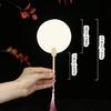 Chinese Rice Paper Fan White Round Fan with Tassels DIYs Blank Fan Decors