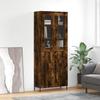Vidaxl Smoked Oak Display Cabinet 69.5X34X180 Cm Wood-Based Material