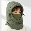 Thick Winter Face Mask Warm Windproof Hood Hat Hooded Kids Balaclava Hat  Skiing
