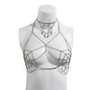 Sexy Halloween Breast Chain Metal Spider Web Thigh Chain Spider Web Body Chain  Party Decoration