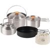 Camp Cooker Setcookeroutdoor Setmountaineering Potcooking Utensilsstainless Steelcompactlightweightdisaster Preparednesscampingwith Storage Bag4-piece