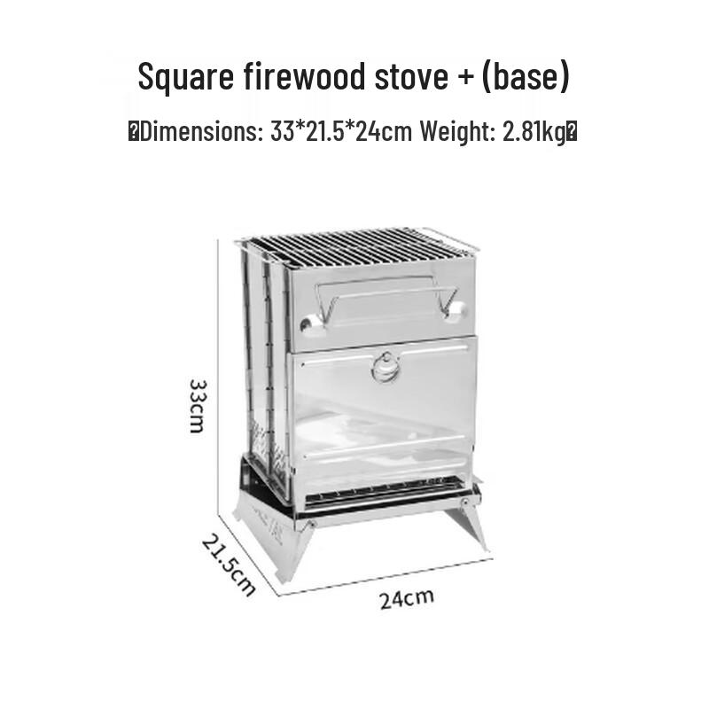 OEING Portable Folding Outdoor Wood Stove with Base Stand