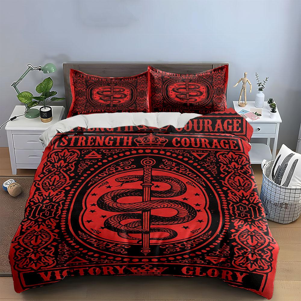 Snake, Sword, Crown Motif. Bedding Sets Duvet Cover Sets Duvet Covers Pillowcases(1* Duvet Cover 2* Pillowcases Without Duvet Insert)