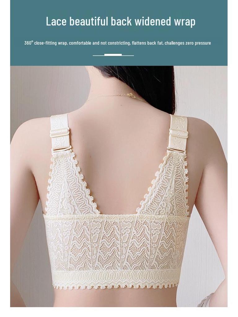 Plus Size Anti-Sag Adjustable Front Buckle Wirefree Bra for a Smaller Chest Look